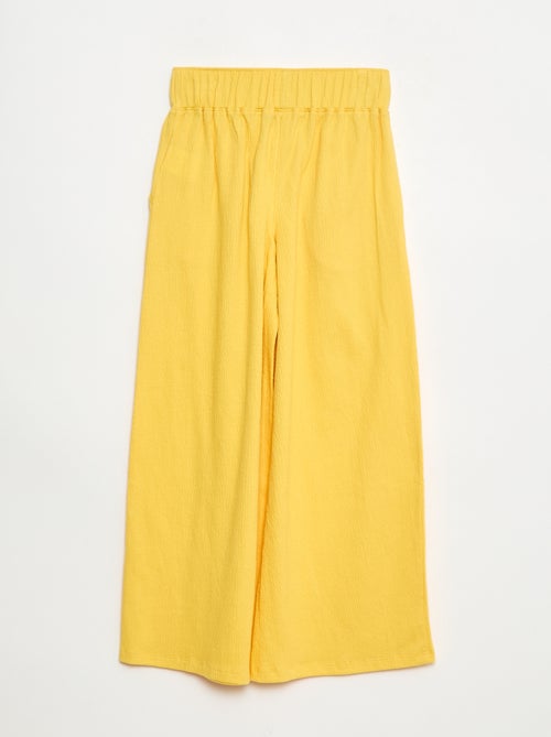 Pantalon en maille froissée coton - Kiabi