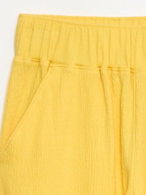 Pantalon en maille froissée coton - Kiabi