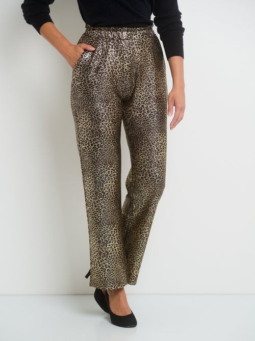 Pantalon en maille imprimée métallisée - AFIBEL - Kiabi