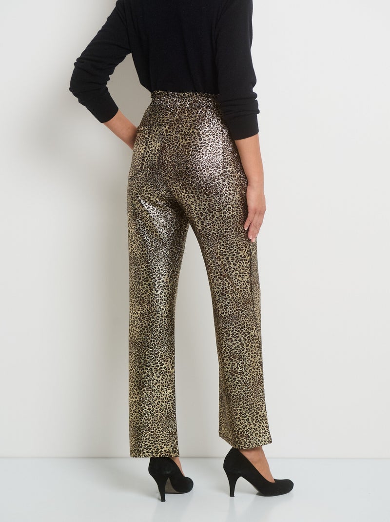 Pantalon en maille imprimée métallisée - AFIBEL Multicolore - Kiabi