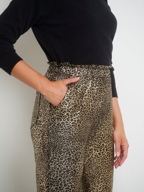 Pantalon en maille imprimée métallisée - AFIBEL - Kiabi