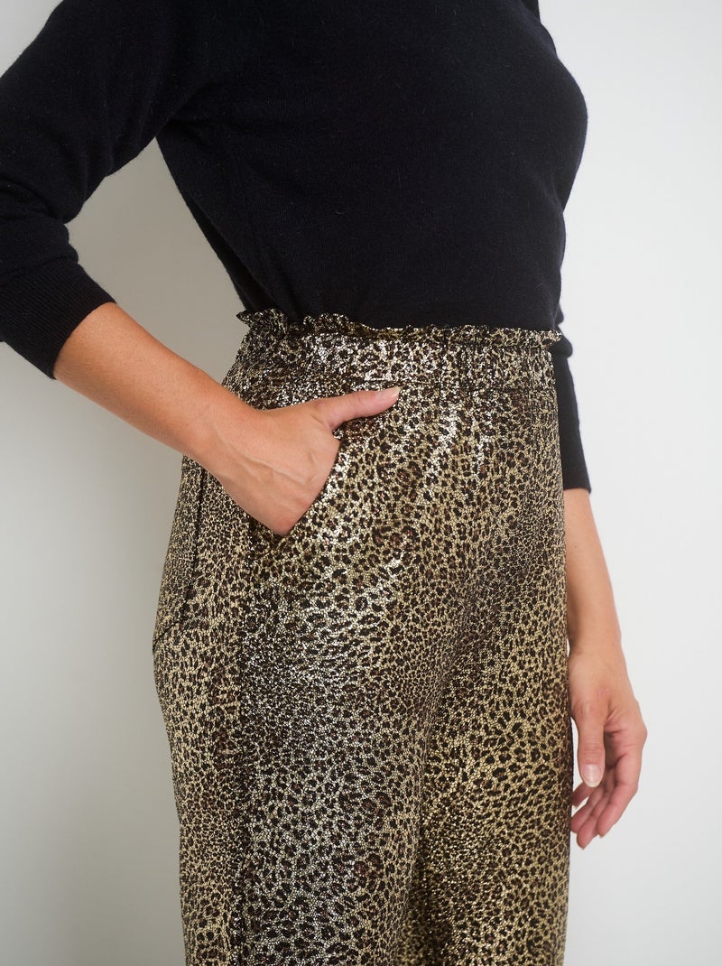Pantalon en maille imprimée métallisée - AFIBEL Multicolore - Kiabi