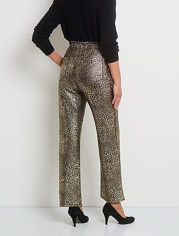 Pantalon en maille imprimée métallisée
