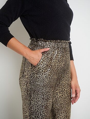 Pantalon en maille imprimée métallisée