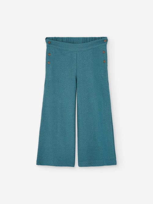 Pantalon en maille interlock avec boutons latéraux - Kiabi