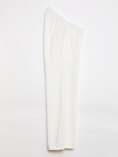 Pantalon en maille légère pour femme à coupe large et taille haute - Kiabi Pantalon en maille légère pour femme à coupe large et taille haute - Kiabi