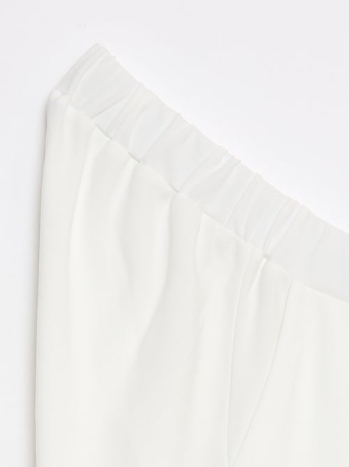 Pantalon en maille légère pour femme à coupe large et taille haute - Kiabi Pantalon en maille légère pour femme à coupe large et taille haute - Kiabi