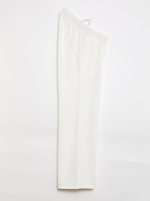 Pantalon en maille légère pour femme à coupe large et taille haute - Kiabi Pantalon en maille légère pour femme à coupe large et taille haute - Kiabi