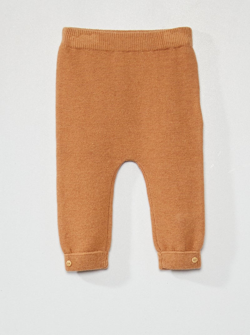 Pantalon en maille Marron - Kiabi