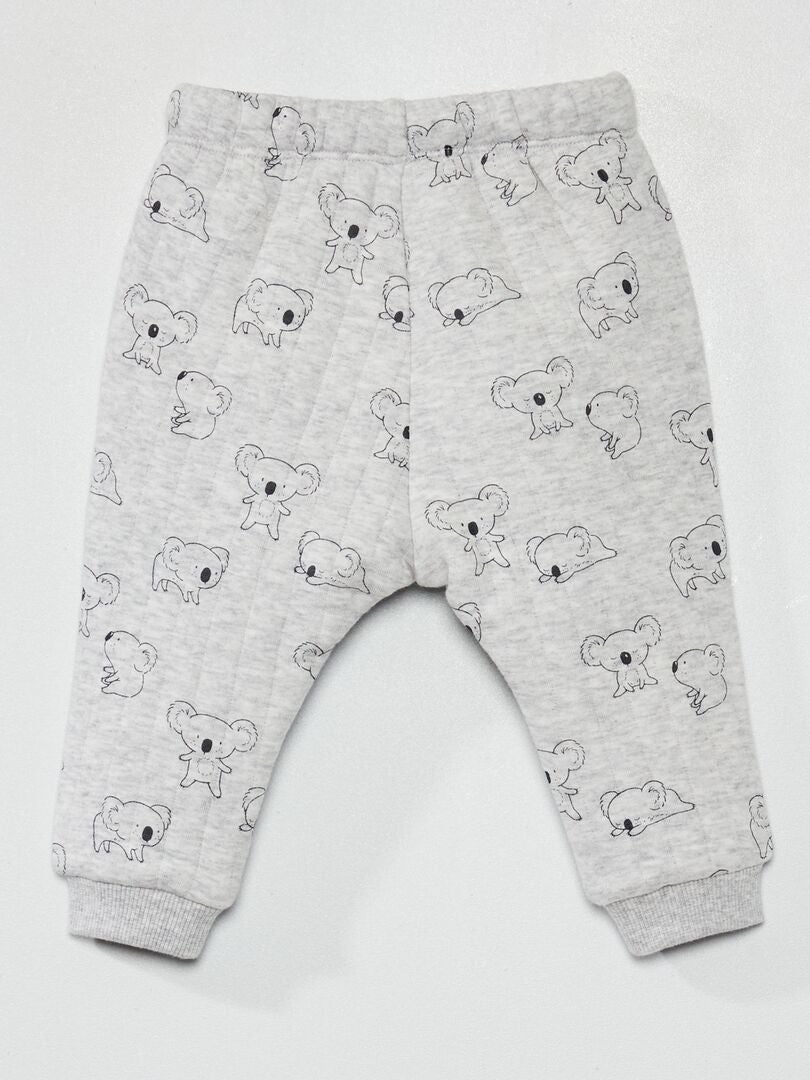 Pantalon en maille matelassée motif animal Gris - Kiabi