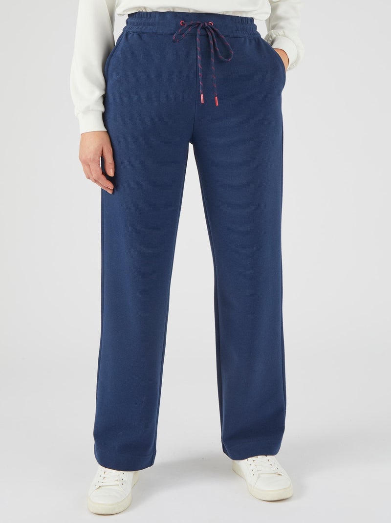 Pantalon en maille ottoman - Happy D. by Damart Bleu marine - Kiabi