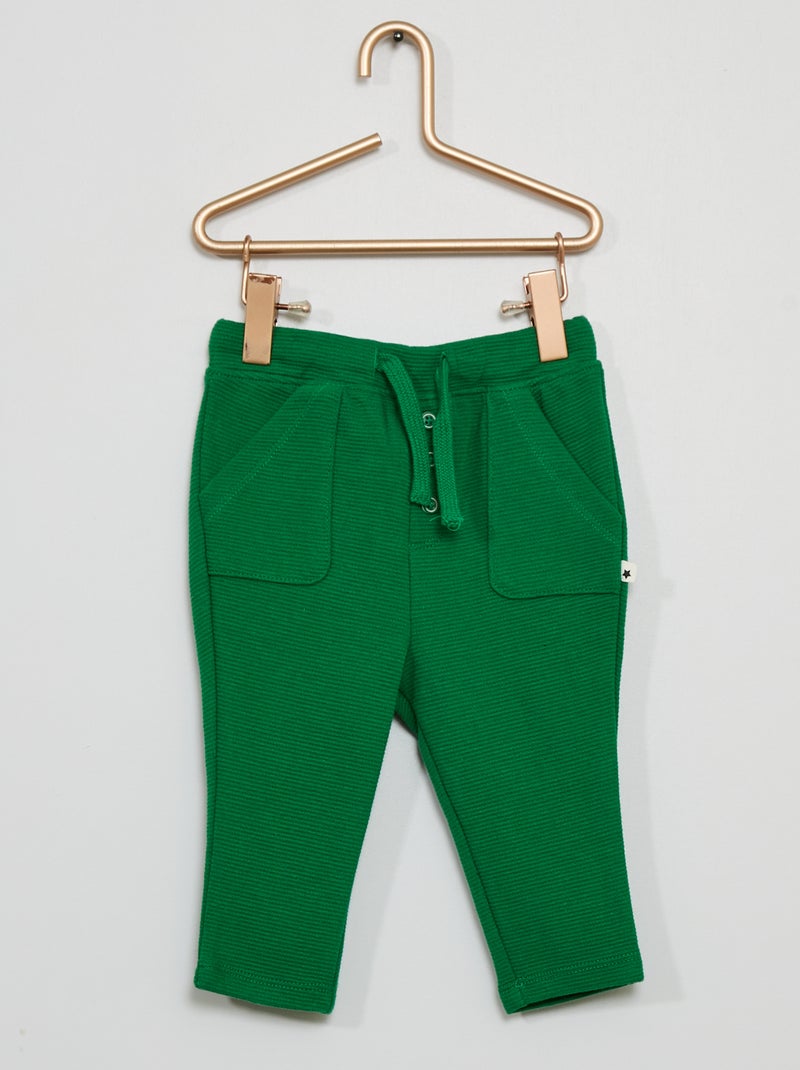 Pantalon en maille ottoman vert - Kiabi