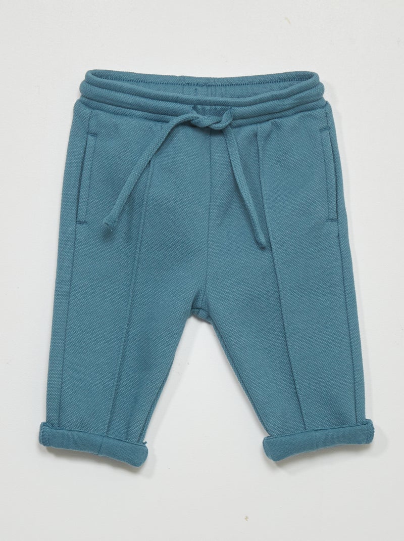 Pantalon en maille piquée Bleu canard - Kiabi