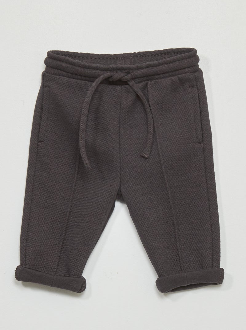 Pantalon en maille piquée gris foncé - Kiabi