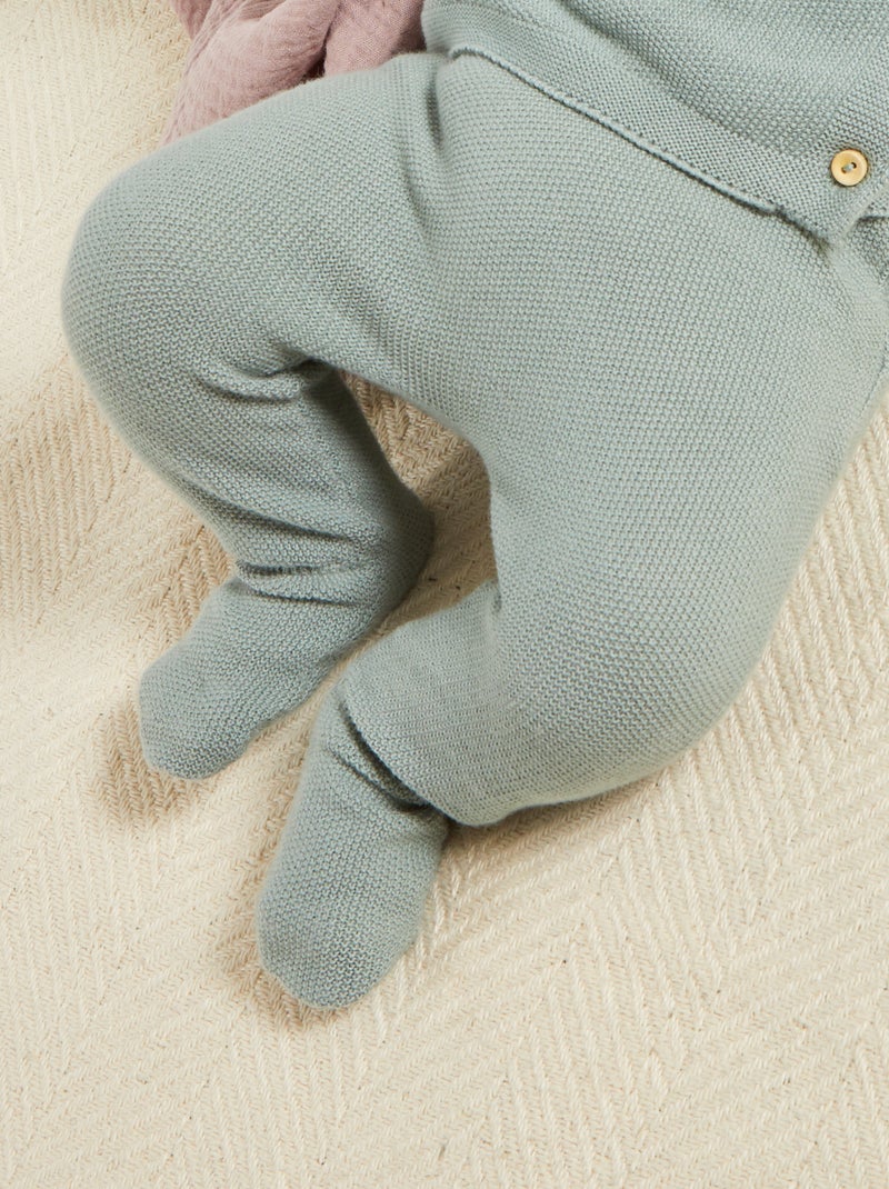 Pantalon en maille point de riz bleu - Kiabi
