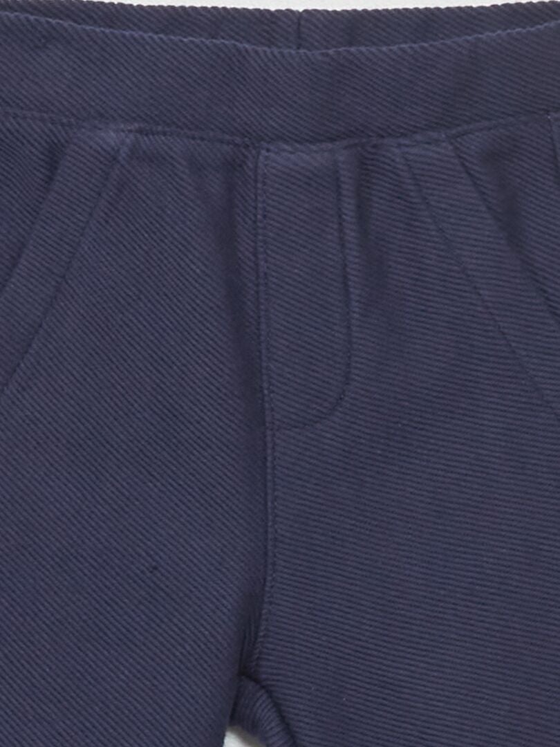 Pantalon en maille sergé bleu noir - Kiabi