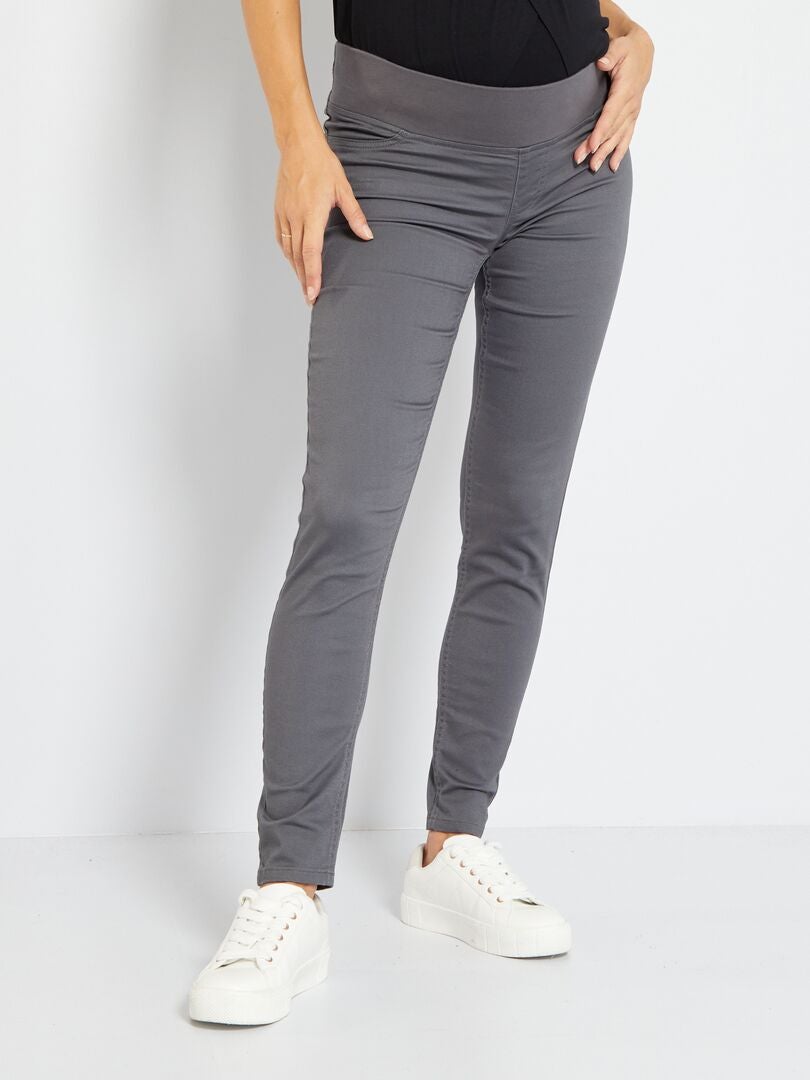 Pantalon en maille stretch type jegging Gris - Kiabi