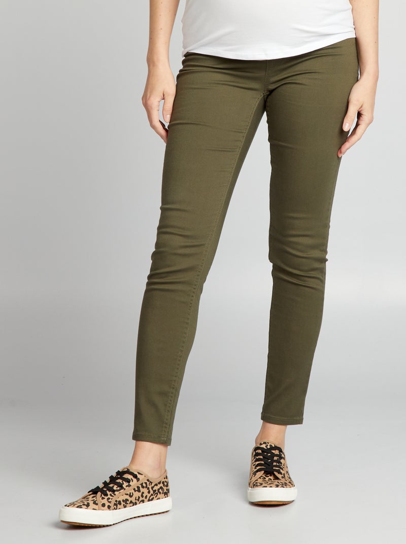 Pantalon en maille stretch type jegging Kaki - Kiabi