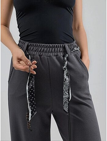 Pantalon en maille taille haute à jambes droites