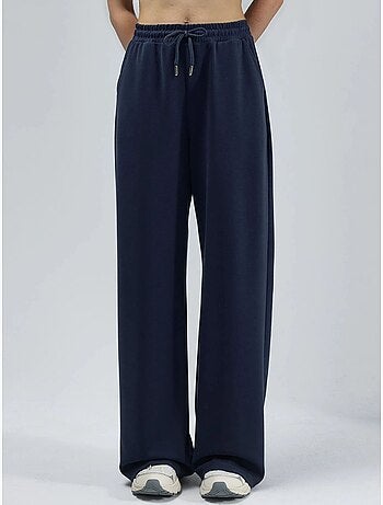 Pantalon en maille taille haute et jambes larges busem