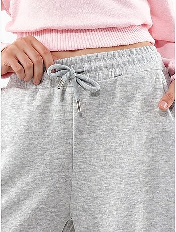 Pantalon en maille taille haute et jambes larges busem