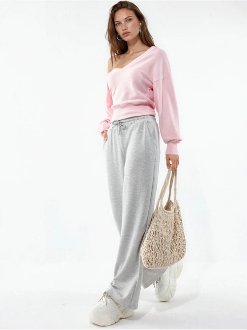 Pantalon en maille taille haute et jambes larges busem - Kiabi Pantalon en maille taille haute et jambes larges busem - Kiabi