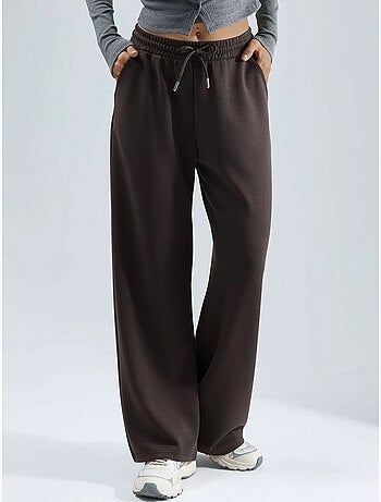 Pantalon en maille taille haute et jambes larges busem