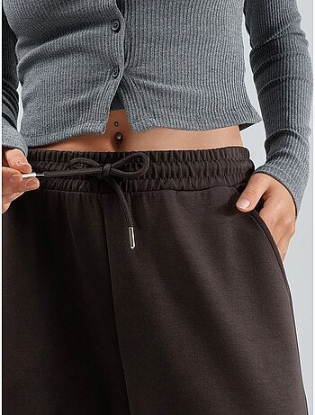 Pantalon en maille taille haute et jambes larges busem