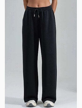 Pantalon en maille taille haute et jambes larges busem