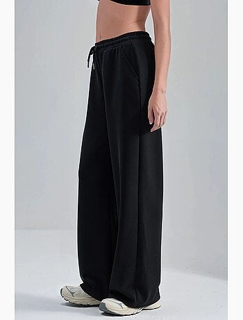 Pantalon en maille taille haute et jambes larges busem