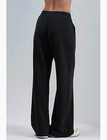 Pantalon en maille taille haute et jambes larges busem