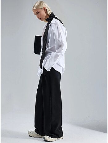 Pantalon en maille taille haute et jambes larges busem