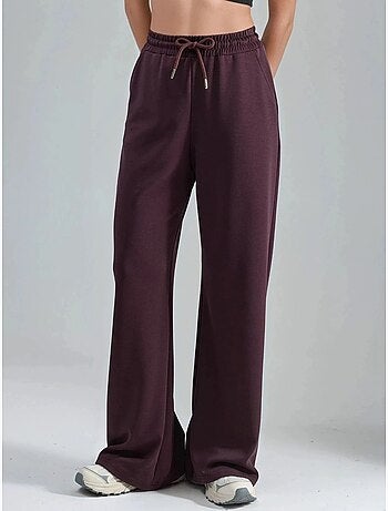 Pantalon en maille taille haute et jambes larges busem