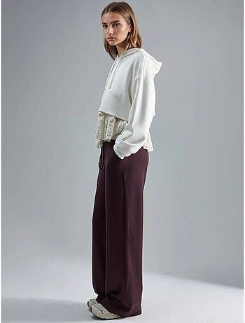 Pantalon en maille taille haute et jambes larges busem