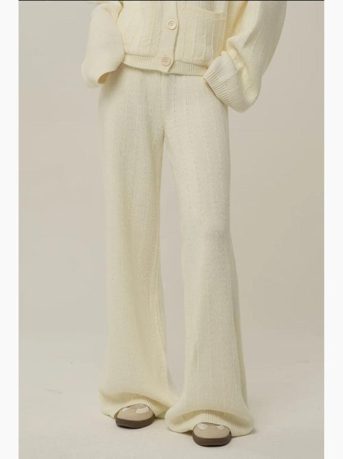 Pantalon en maille texturée jambe large hiccup - Kiabi