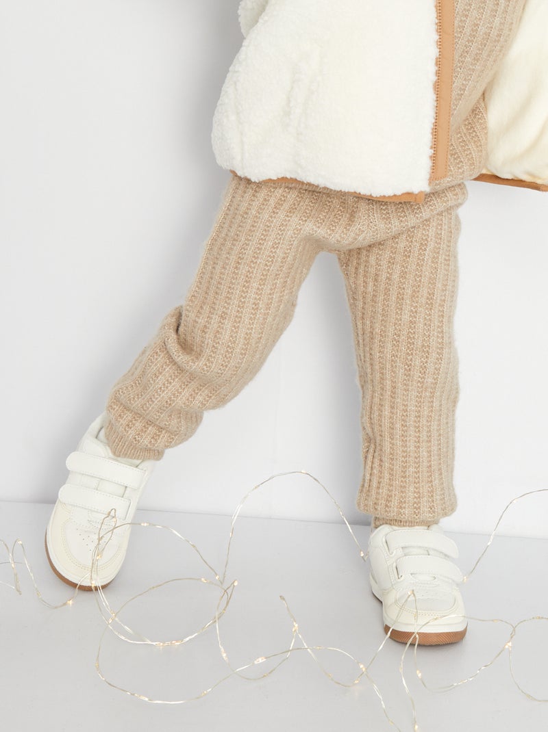 Pantalon en maille tricot Beige clair - Kiabi