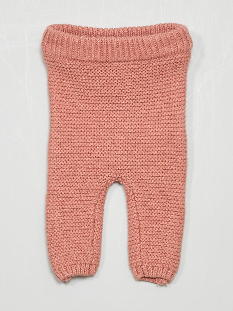 Pantalon en maille tricot rose - Kiabi
