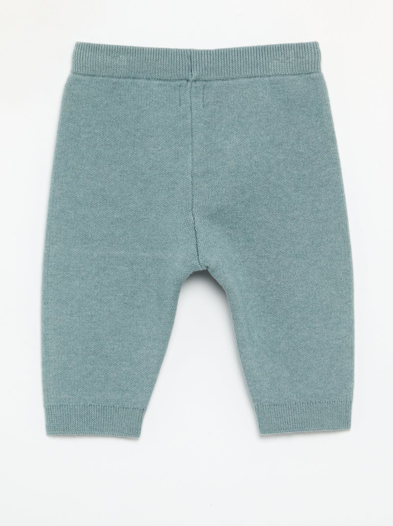 Pantalon en maille uni Bleu - Kiabi