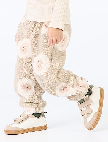 Pantalon en matière effet moutonné