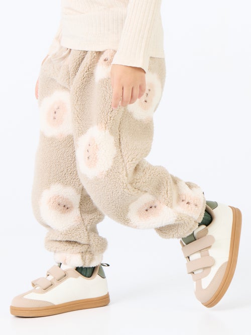 Pantalon en matière effet moutonné - Kiabi