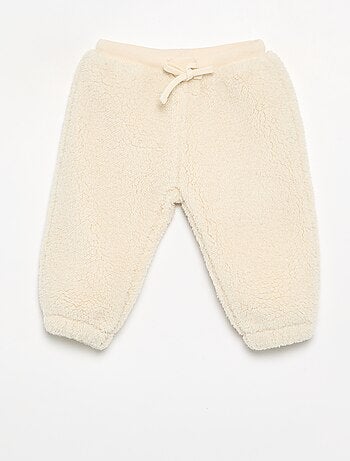 Pantalon en matière effet moutonné