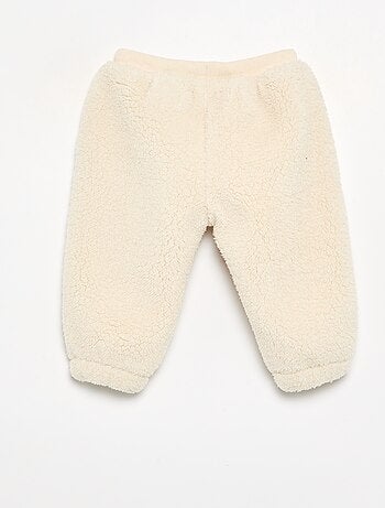 Pantalon en matière effet moutonné
