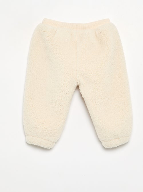 Pantalon en matière effet moutonné - Kiabi