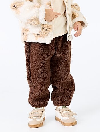 Pantalon en matière effet moutonné