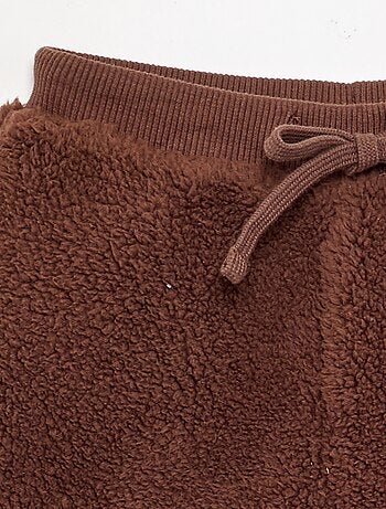 Pantalon en matière effet moutonné