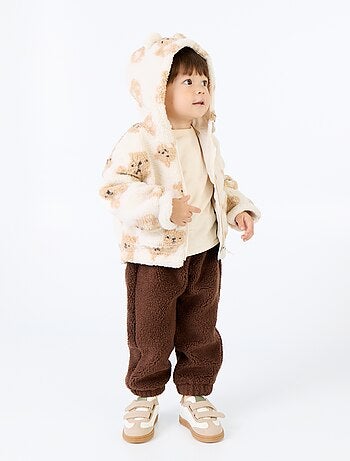 Pantalon en matière effet moutonné