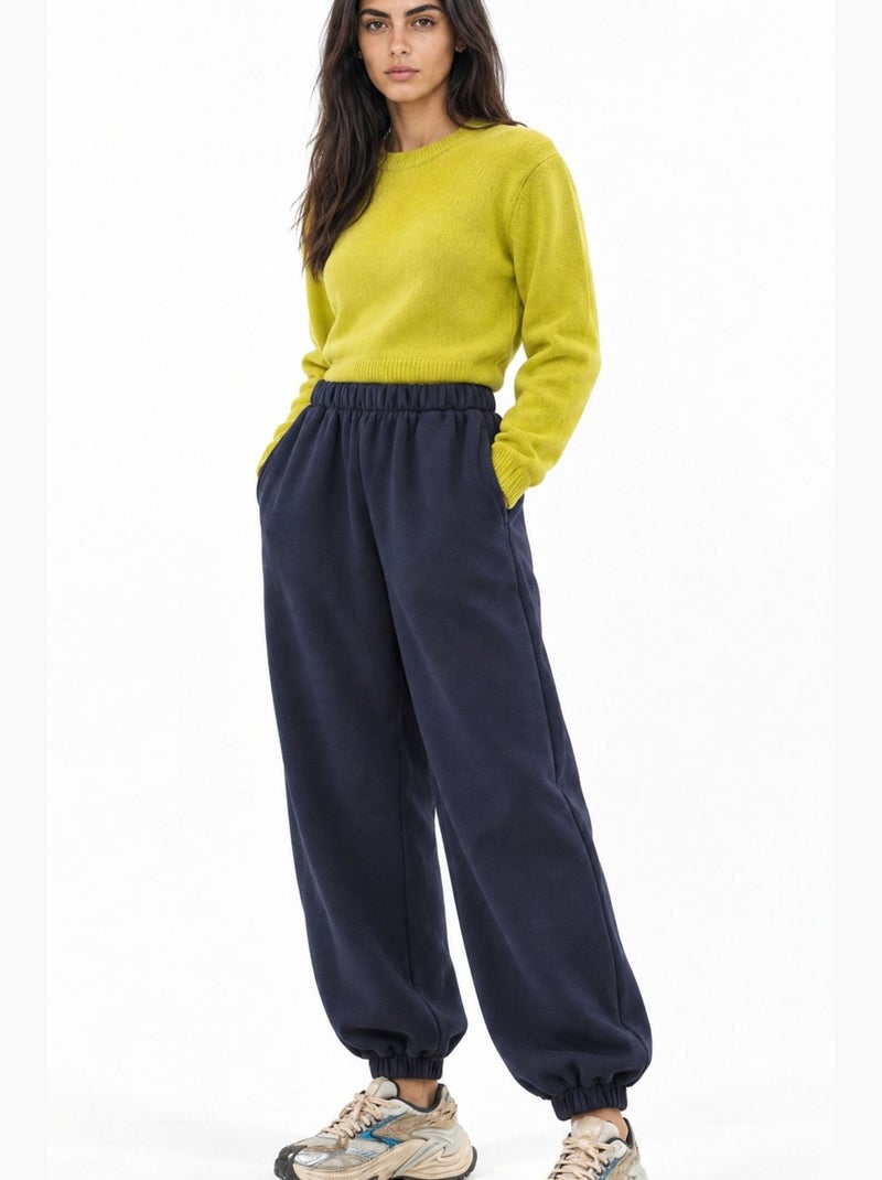 Pantalon en mélange de coton busem Bleu cobalt - Kiabi
