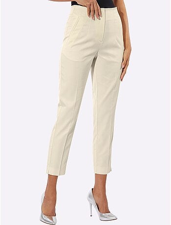 Pantalon en mélange de lyocell nervures décoratives - taille standard - helline