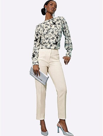 Pantalon en mélange de lyocell nervures décoratives - taille standard - helline