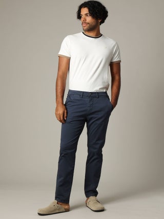 Pantalon en micro twill avec braguette à fermeture à glissière 'Deeluxe'